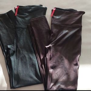 SPANX Liquid Leather Leggings Bundle Size XL